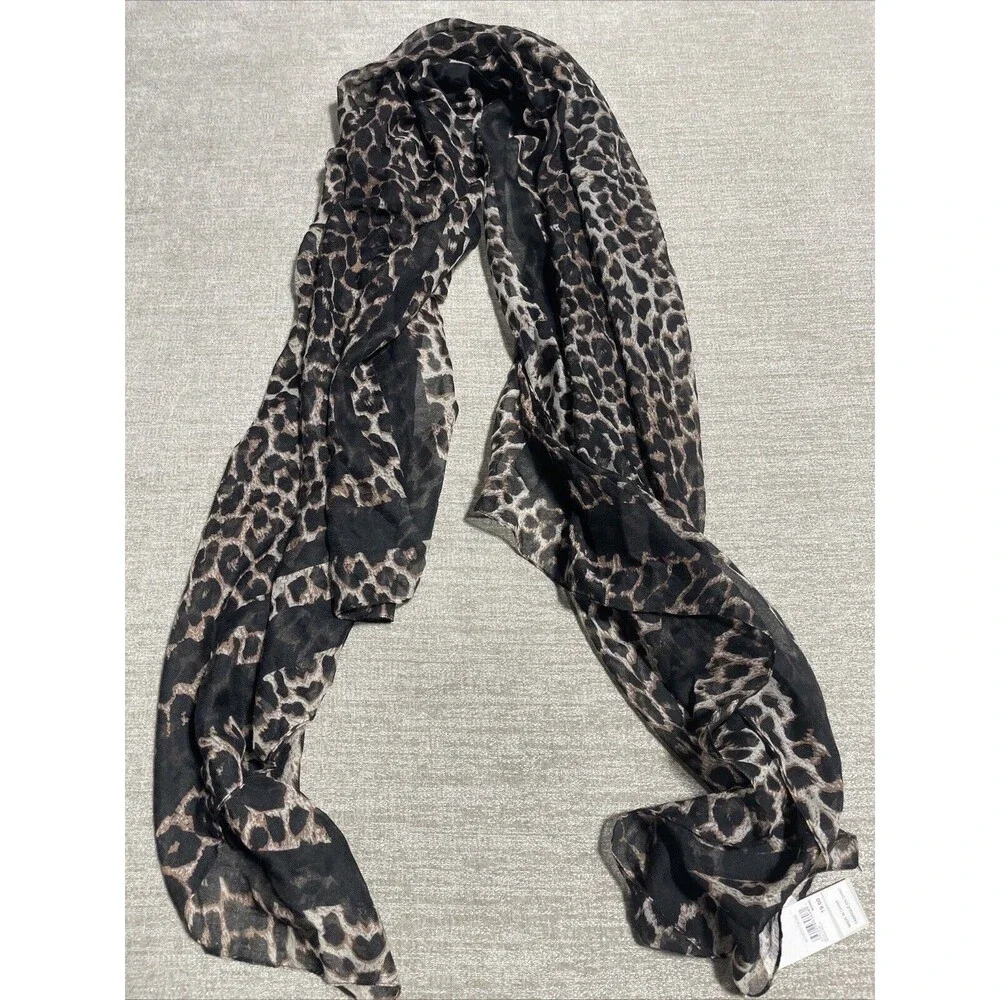 Nordstrom Scarf Shawl Woman's One Size Geometric Brown Leopard